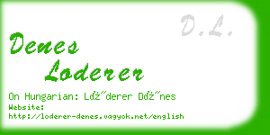 denes loderer business card